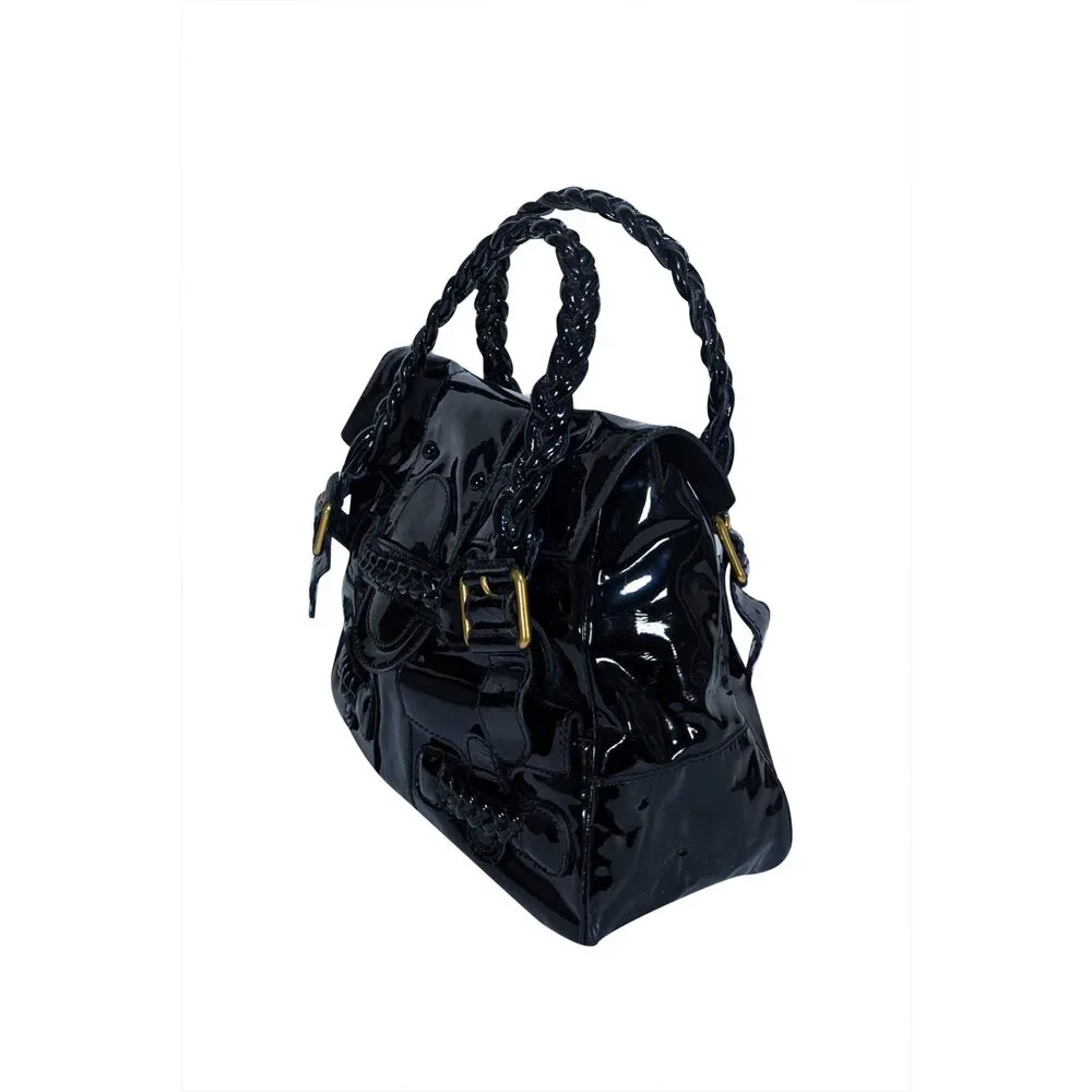 Valentino - Black Patent Leather Large Handbag